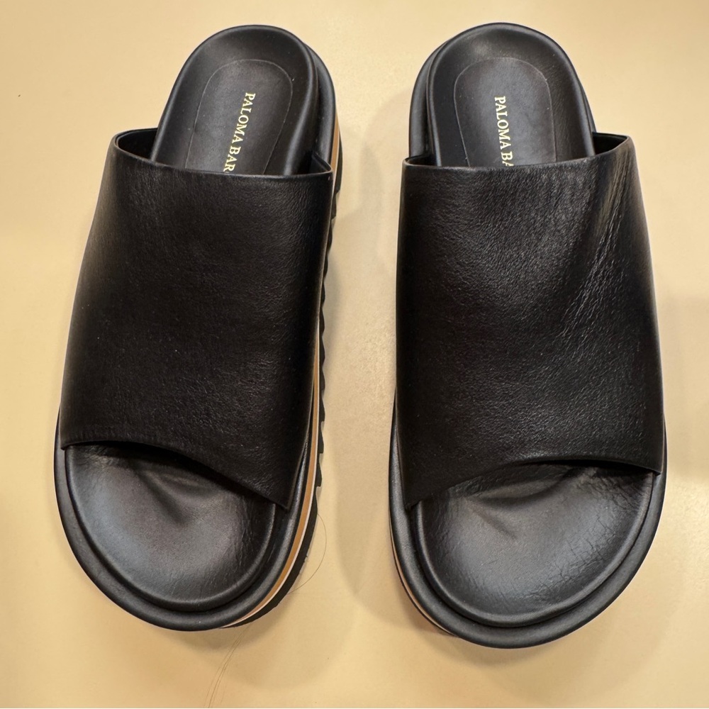 NWT Free People x Paloma Barceló Black Leather Platform
Sandals Size 40 EU/9.5M - Picture 11 of 16